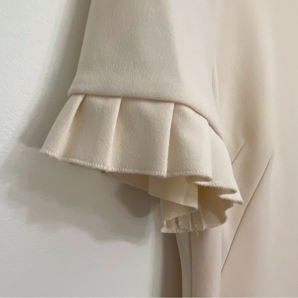 TOMMY Hilfiger dress ecru off white woven short sleeve summer flattering size 10 - Picture 4 of 16